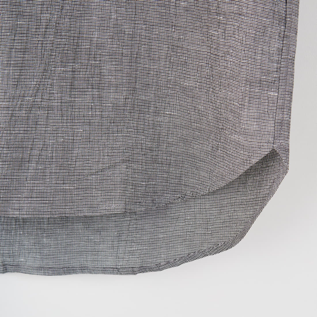 SLICK [スリック] リネンワッシャーチェックレギュラーカラーシャツ [5220109] 740 L.GRAY