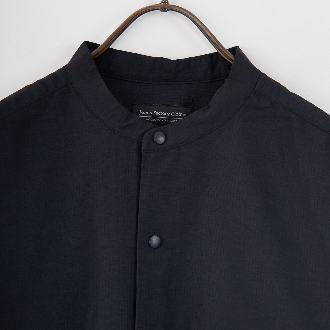 Jeans Factory Clothes [ジーンズファクトリークローズ] TECH ナイロンリップバンドカラーシャツ [EPC-53103] 4 BLACK