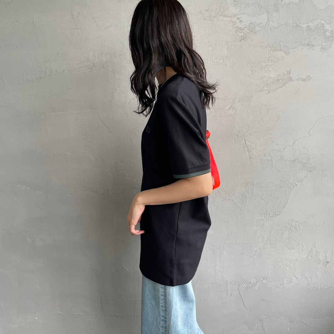 FRED PERRY [フレッドペリー] 袖ティップライン ワンポイント刺繍ロゴ