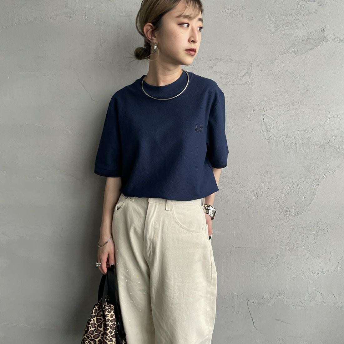 FRED PERRY [フレッドペリー] 袖ティップライン ワンポイント刺繍ロゴ