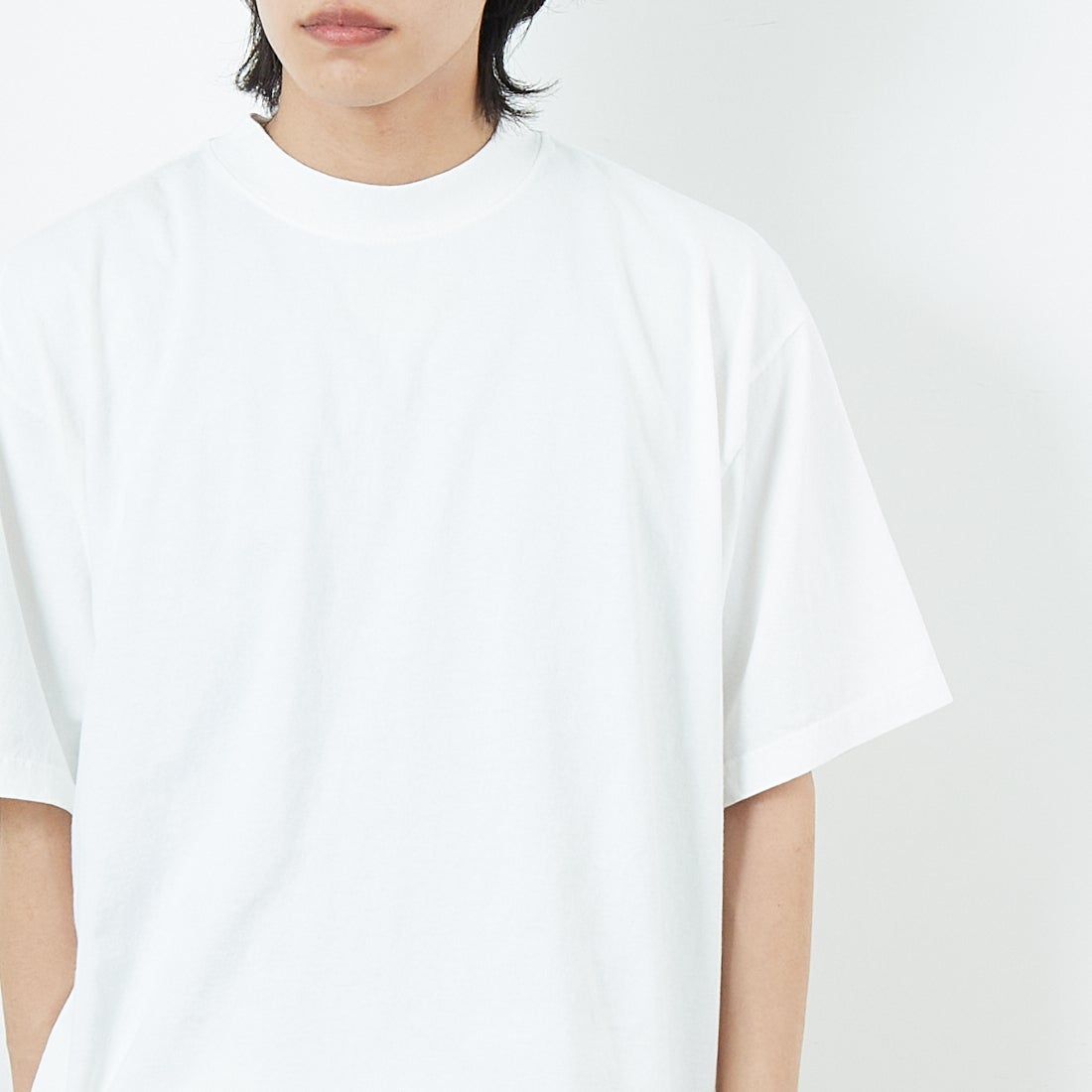 SHAKA WeAR [シャカウェア] 別注 ドローコードショートスリーブTシャツ [DC-SW001-JF] WHITE &&モデル身長：179cm 着用サイズ：M&&