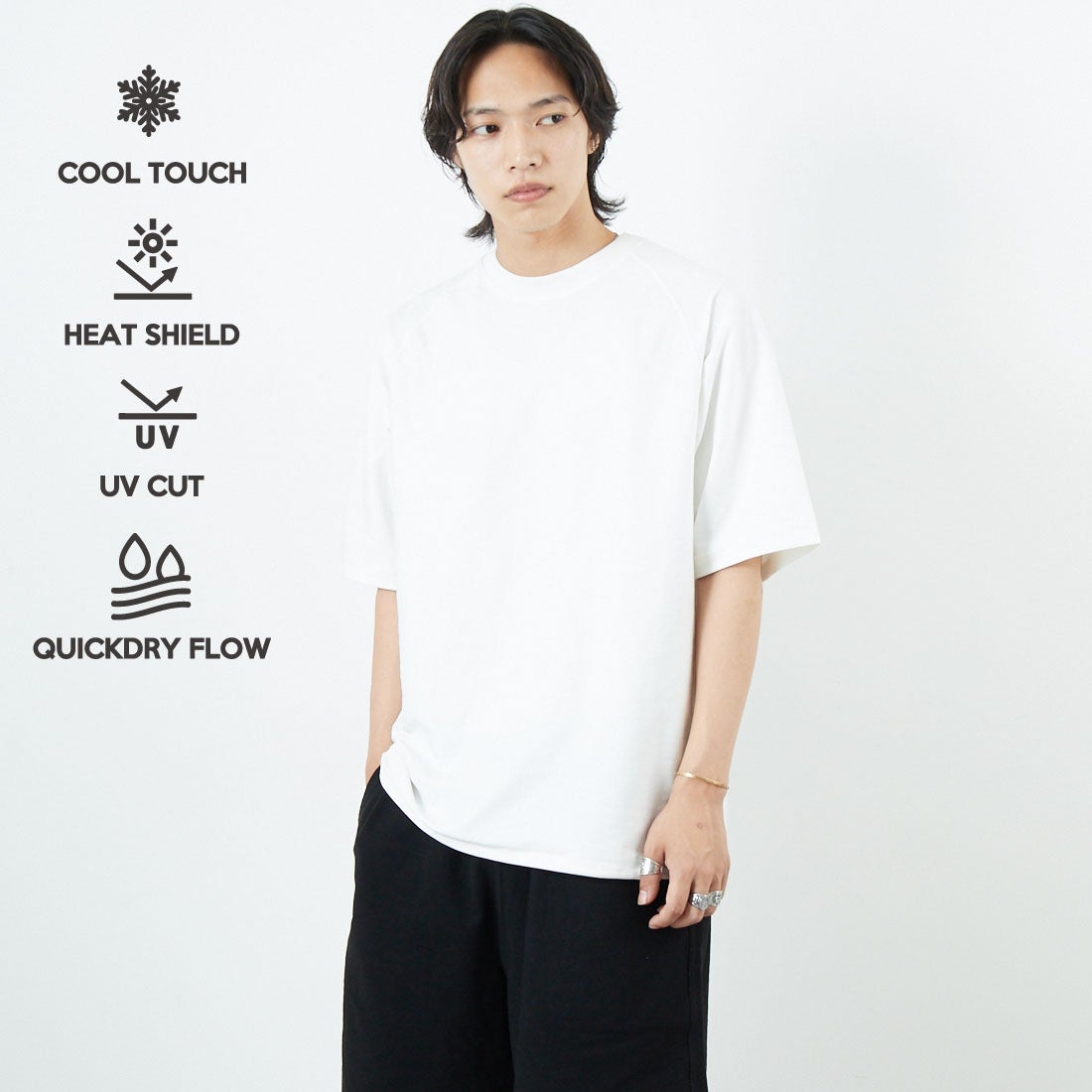 WHITE&&モデル身長：179cm 着用サイズ：L&&