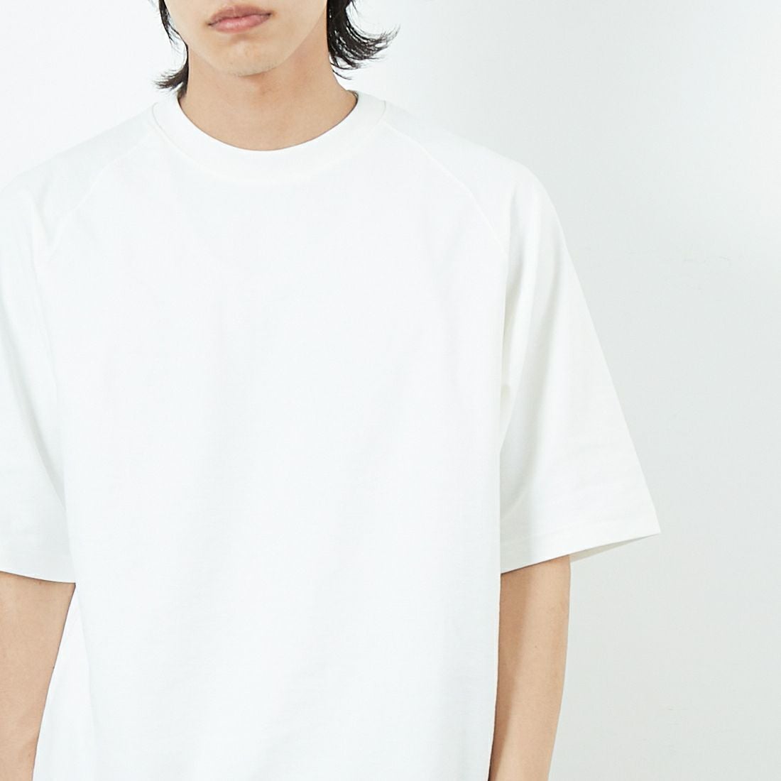 Jeans Factory Clothes [ジーンズファクトリークローズ] TECH WEAR クールリカバーTシャツ [JFC-252-021] WHITE &&モデル身長：179cm 着用サイズ：L&&