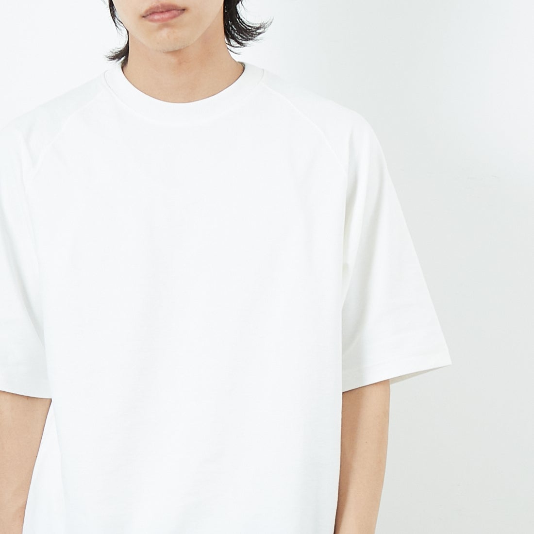 Jeans Factory Clothes [ジーンズファクトリークローズ] TECH WEAR クールリカバーTシャツ [JFC-252-021] WHITE &&モデル身長：179cm 着用サイズ：L&&