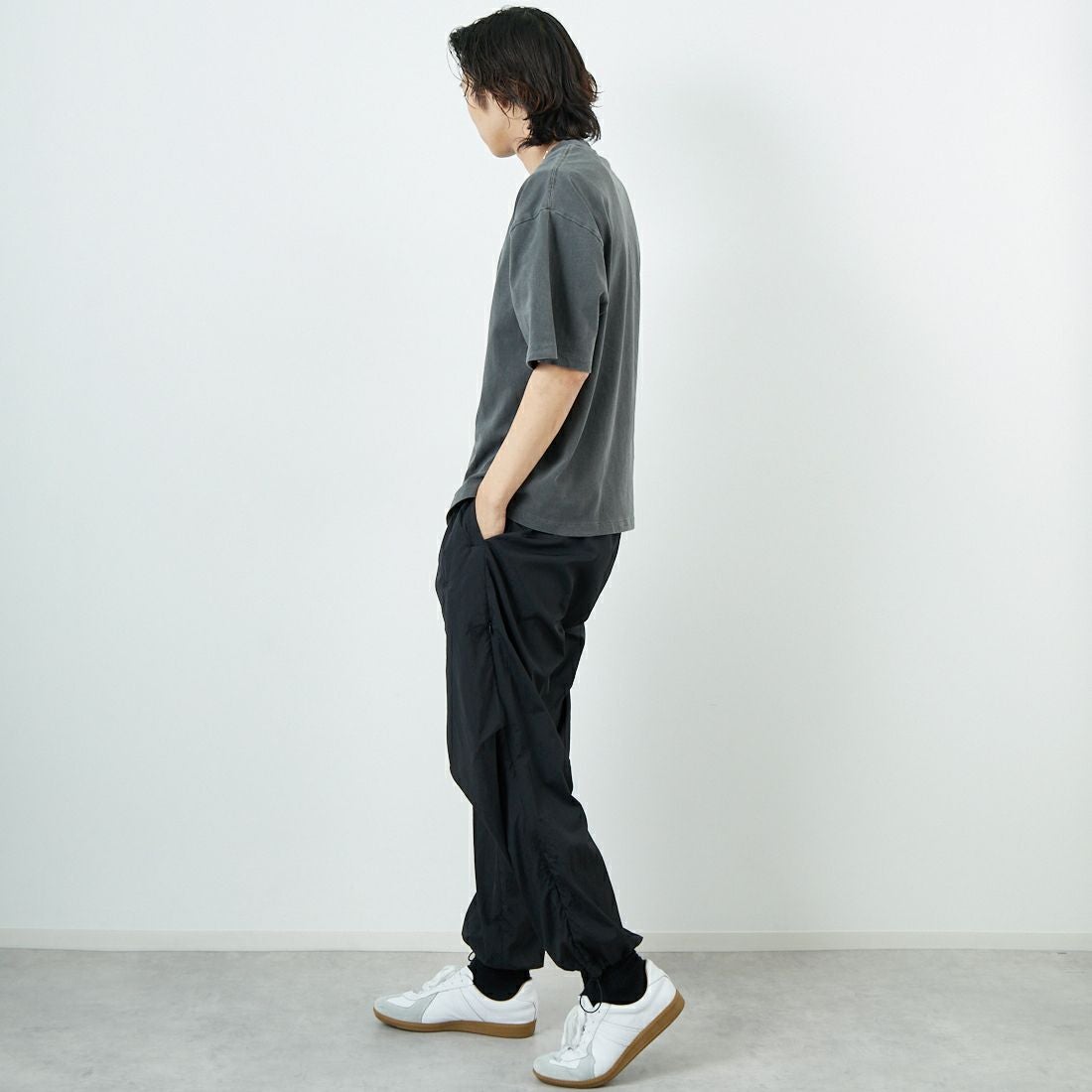 Jeans Factory Clothes [ジーンズファクトリークローズ] ピグメントドッグ刺繍Tシャツ [JFC-252-042] B CHR &&モデル身長：179cm 着用サイズ：M&&
