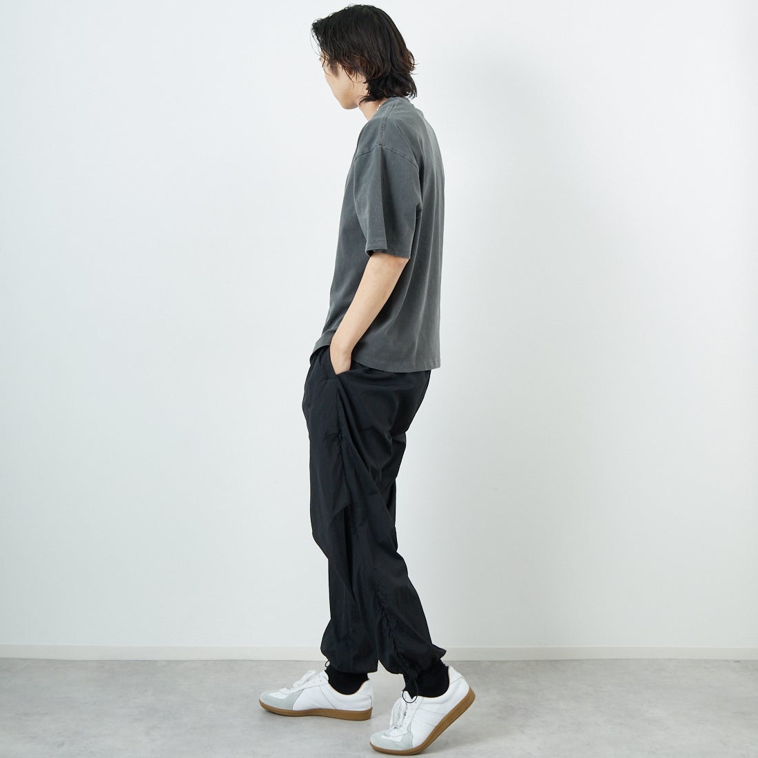 Jeans Factory Clothes [ジーンズファクトリークローズ] ピグメントドッグ刺繍Tシャツ [JFC-252-042] B CHR &&モデル身長：179cm 着用サイズ：M&&
