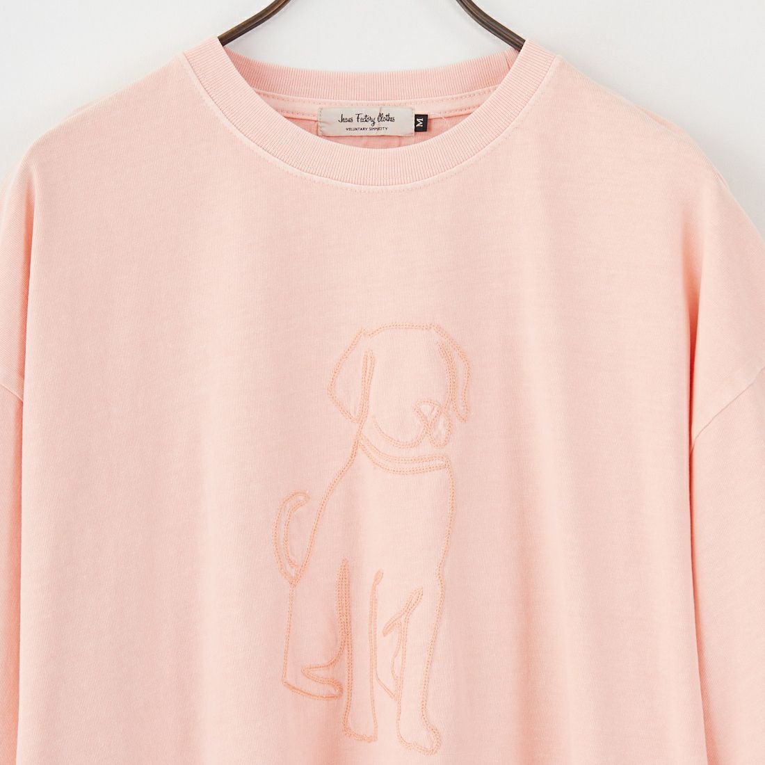 Jeans Factory Clothes [ジーンズファクトリークローズ] ピグメントドッグ刺繍Tシャツ [JFC-252-042] A G.PNK