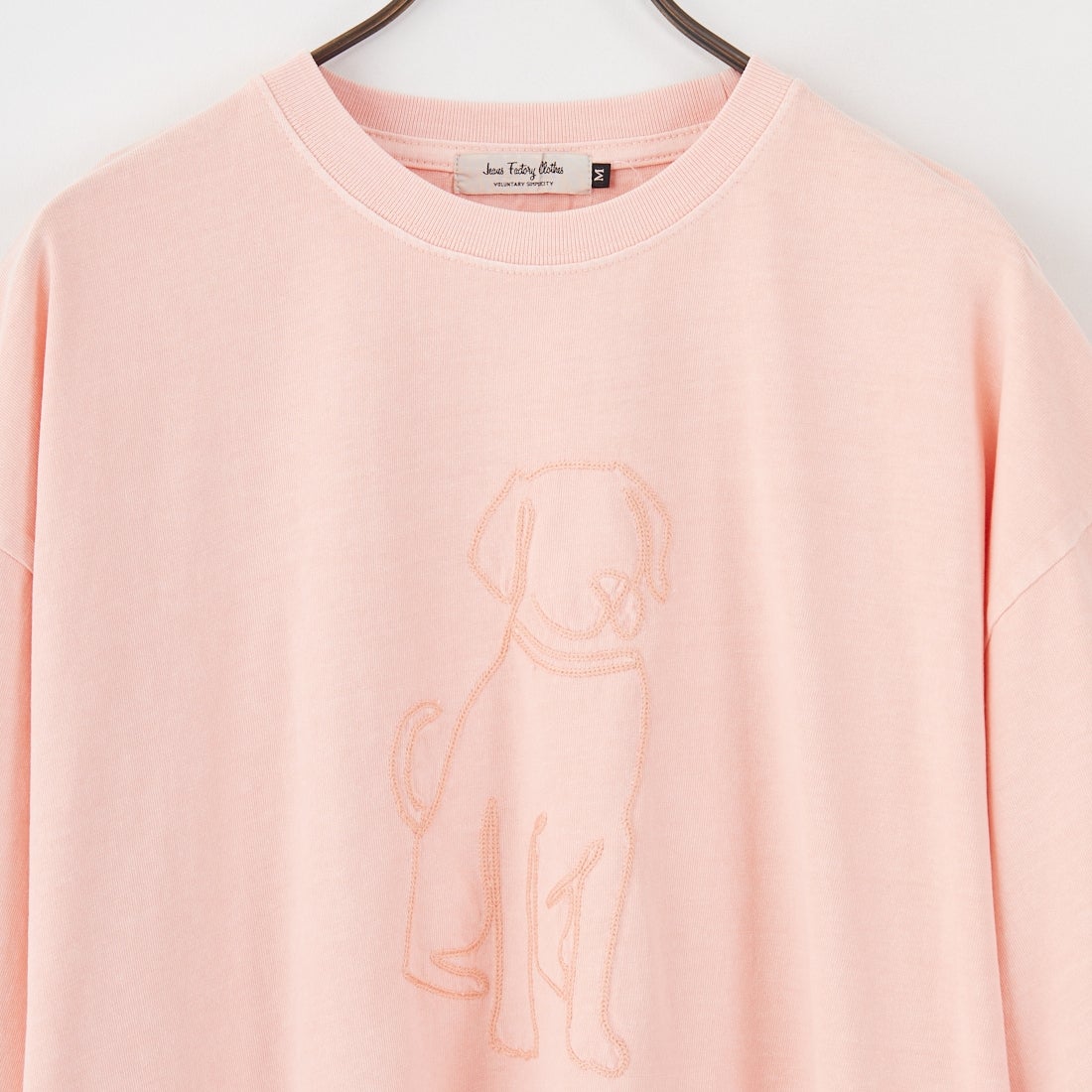 Jeans Factory Clothes [ジーンズファクトリークローズ] ピグメントドッグ刺繍Tシャツ [JFC-252-042] A G.PNK
