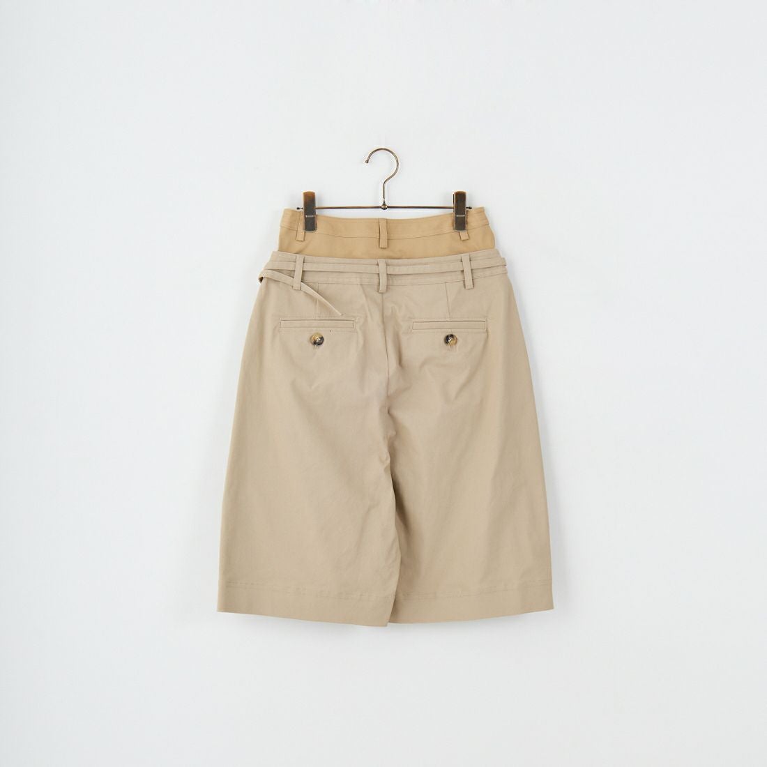 MAISON SPECIAL [メゾンスペシャル] 2WAYダブルウエストカーブハーフパンツ [21251465315] BGE