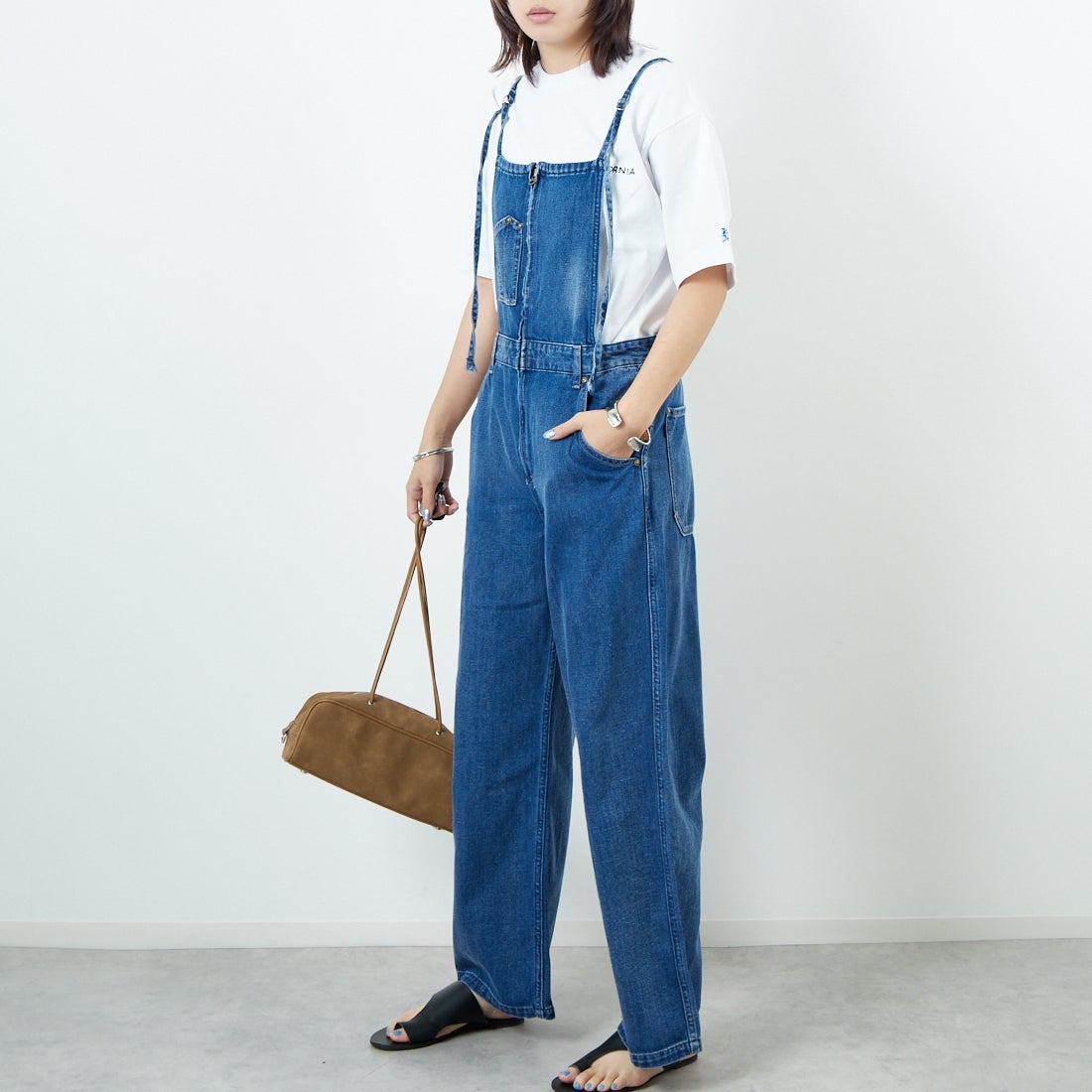 ANTGAUGE [アントゲージ] ワイドフレアデニムオーバーオール [C2336] 36 ﾕｰｽﾞﾄﾞ &&モデル身長：167cm 着用サイズ：M&&
