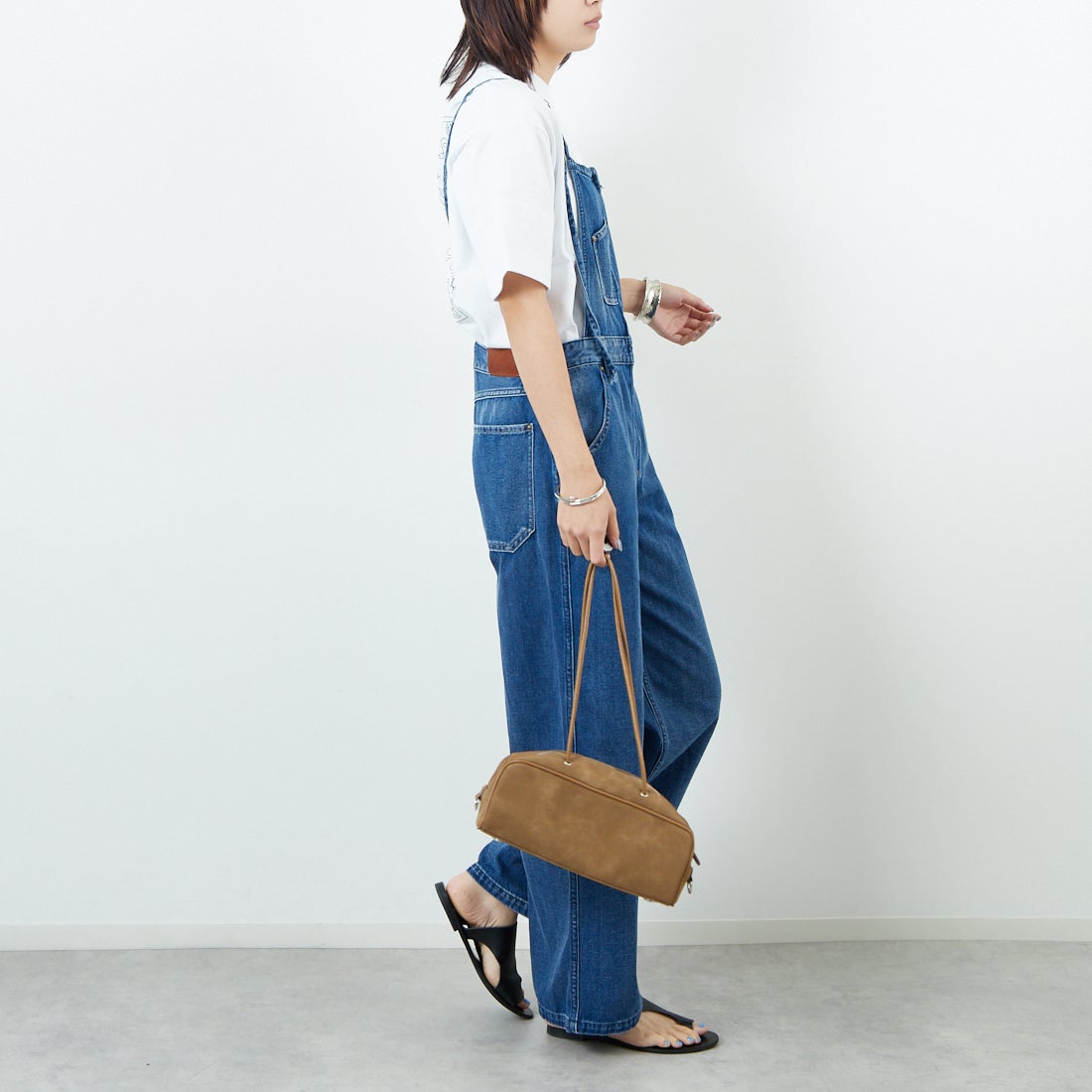 ANTGAUGE [アントゲージ] ワイドフレアデニムオーバーオール [C2336] 36 ﾕｰｽﾞﾄﾞ &&モデル身長：167cm 着用サイズ：M&&