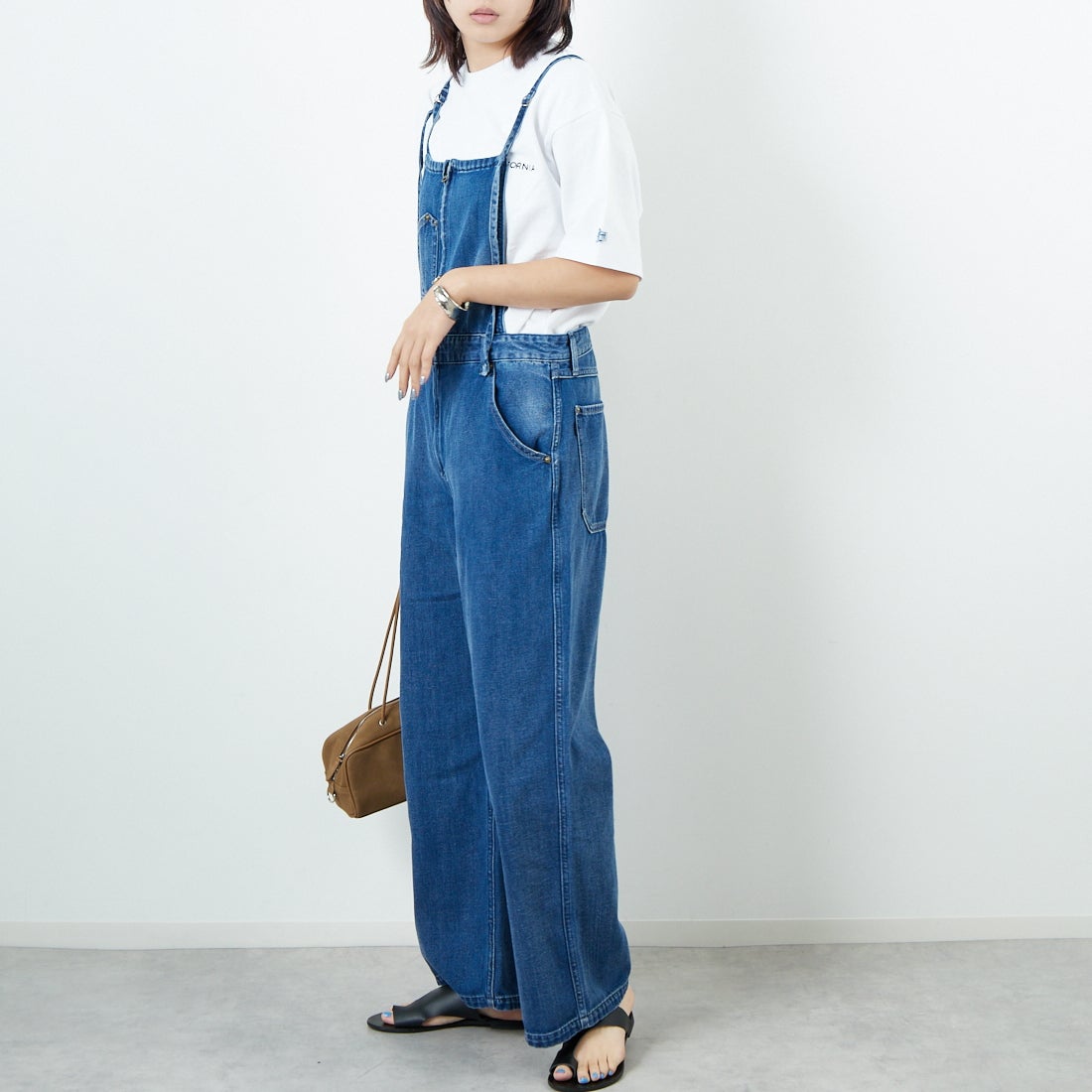 ANTGAUGE [アントゲージ] ワイドフレアデニムオーバーオール [C2336] 36 ﾕｰｽﾞﾄﾞ &&モデル身長：167cm 着用サイズ：M&&