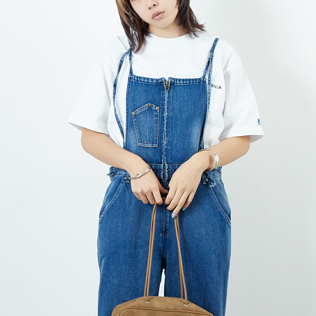 ANTGAUGE [アントゲージ] ワイドフレアデニムオーバーオール [C2336] 36 ﾕｰｽﾞﾄﾞ &&モデル身長：167cm 着用サイズ：M&&