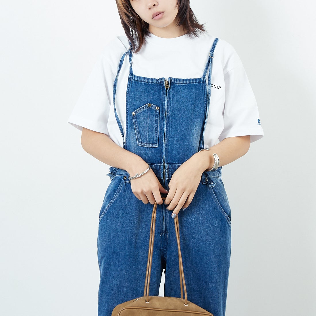 ANTGAUGE [アントゲージ] ワイドフレアデニムオーバーオール [C2336] 36 ﾕｰｽﾞﾄﾞ &&モデル身長：167cm 着用サイズ：M&&