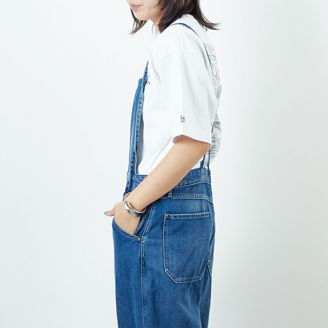 ANTGAUGE [アントゲージ] ワイドフレアデニムオーバーオール [C2336] 36 ﾕｰｽﾞﾄﾞ &&モデル身長：167cm 着用サイズ：M&&