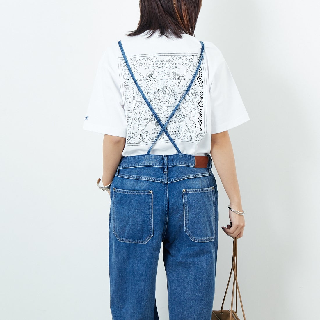 ANTGAUGE [アントゲージ] ワイドフレアデニムオーバーオール [C2336] 36 ﾕｰｽﾞﾄﾞ &&モデル身長：167cm 着用サイズ：M&&