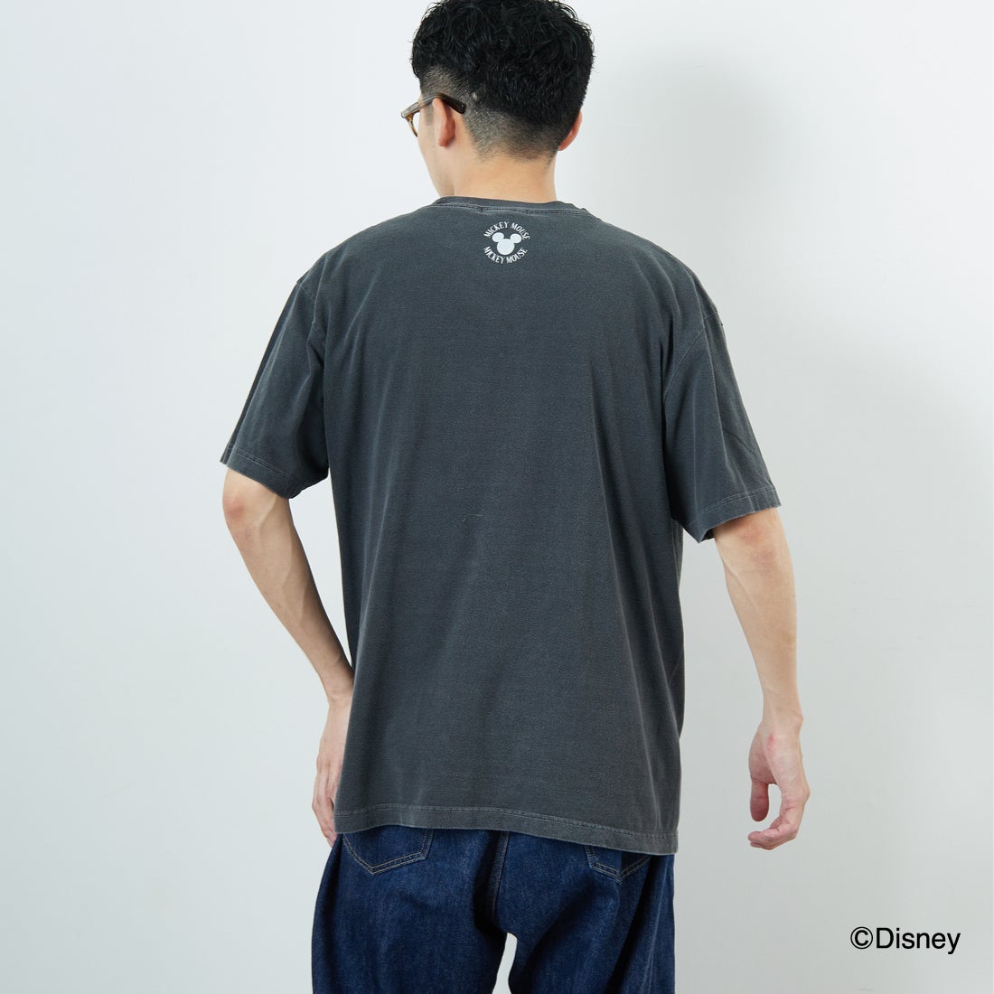 GOOD ROCK SPEED [グッドロックスピード] 別注 / MICKEY MOUSE / プリントTシャツ [INTN-040-JF] CHARCOAL &&モデル身長：168cm 着用サイズ：L&&
