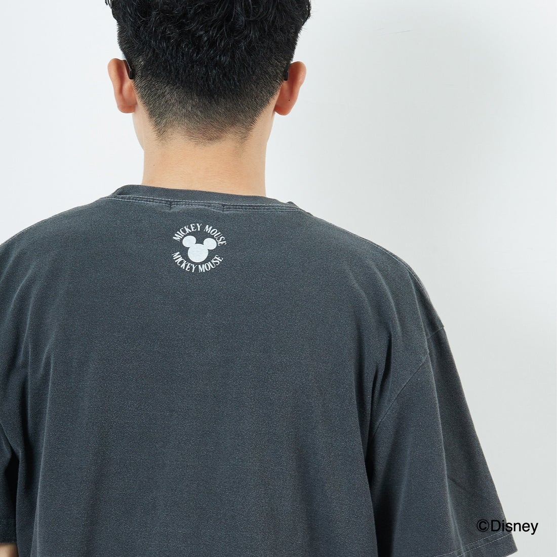 GOOD ROCK SPEED [グッドロックスピード] 別注 / MICKEY MOUSE / プリントTシャツ [INTN-040-JF] CHARCOAL &&モデル身長：168cm 着用サイズ：L&&
