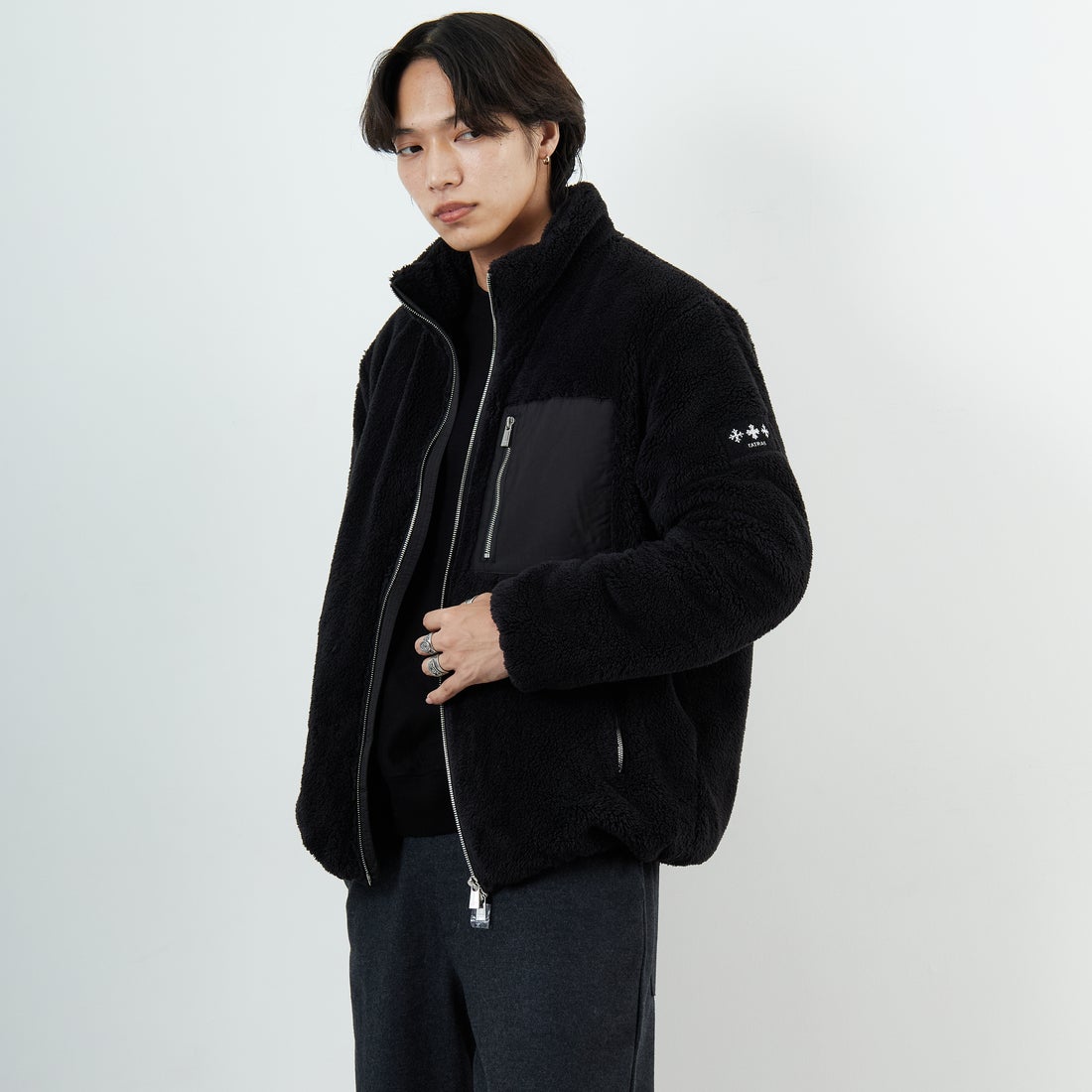 TATRAS [タトラス] MONREALE スタンドカラーブルゾン [MJXA0213033588] BLACK &&モデル身長：179cm 着用サイズ：2&&