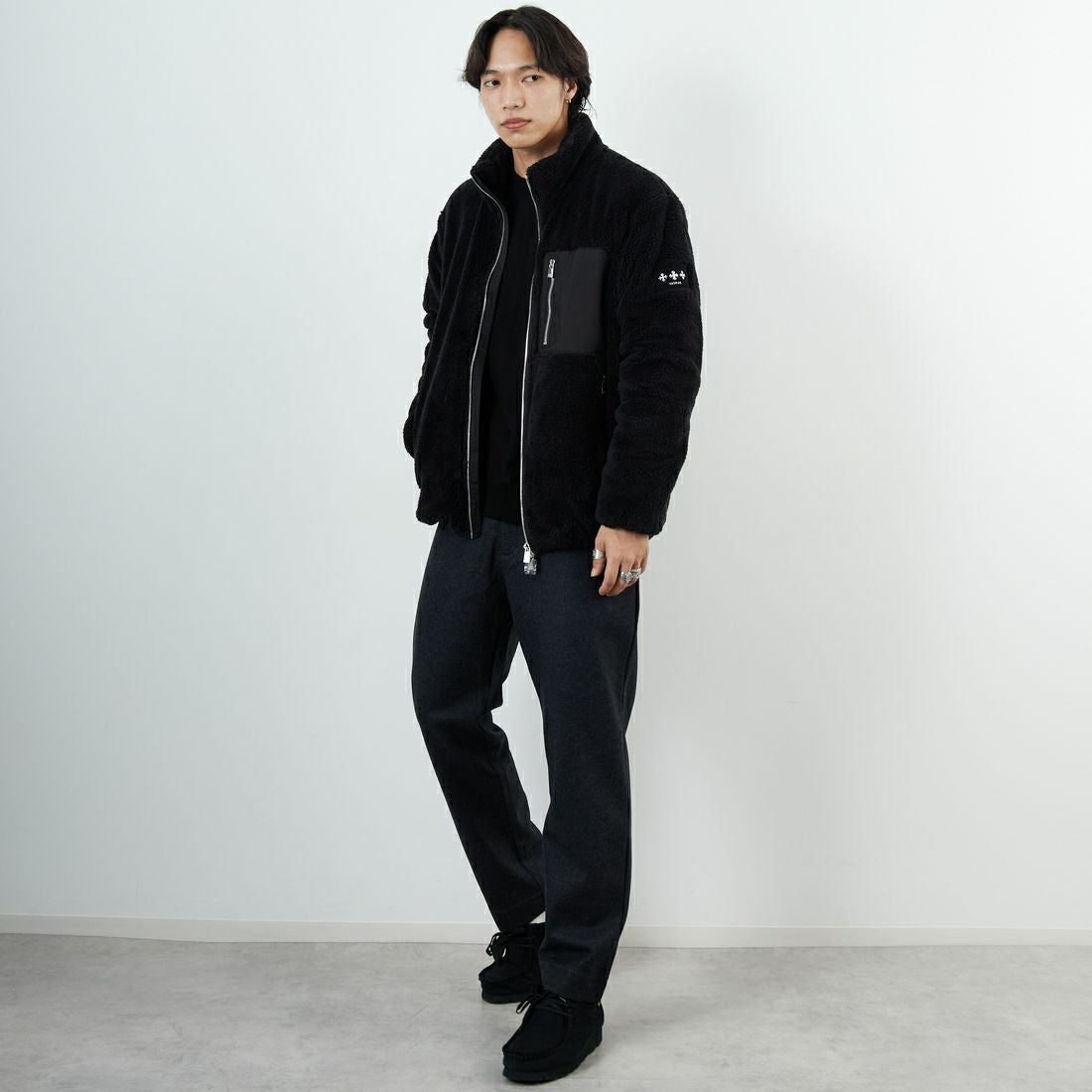 TATRAS [タトラス] MONREALE スタンドカラーブルゾン [MJXA0213033588] BLACK &&モデル身長：179cm 着用サイズ：2&&