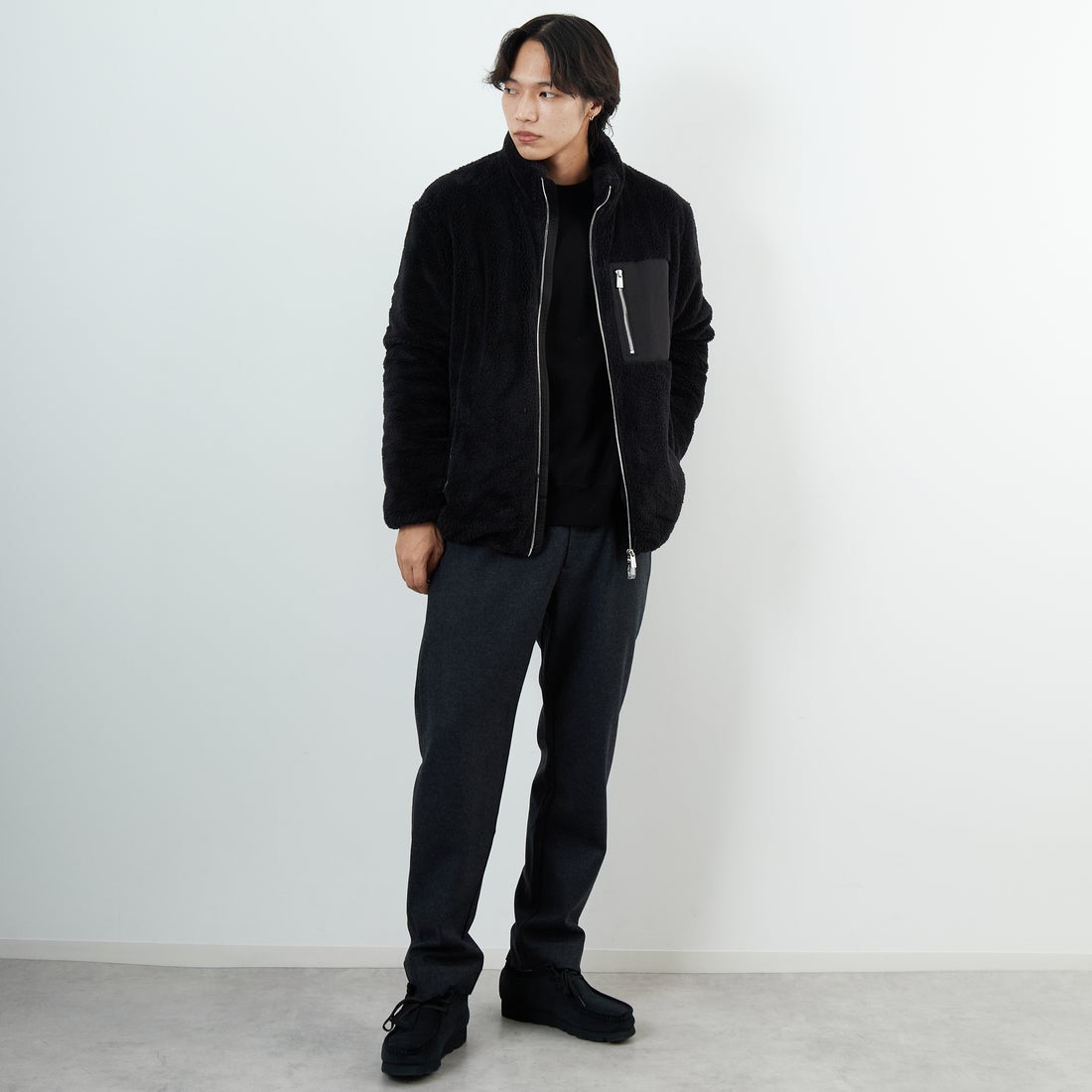 TATRAS [タトラス] MONREALE スタンドカラーブルゾン [MJXA0213033588] BLACK &&モデル身長：179cm 着用サイズ：2&&