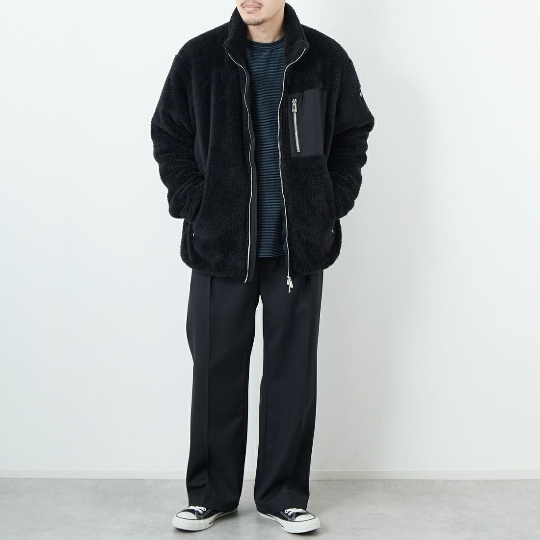 TATRAS [タトラス] MONREALE スタンドカラーブルゾン [MJXA0213033588] BLACK &&モデル身長：168cm 着用サイズ：3&&