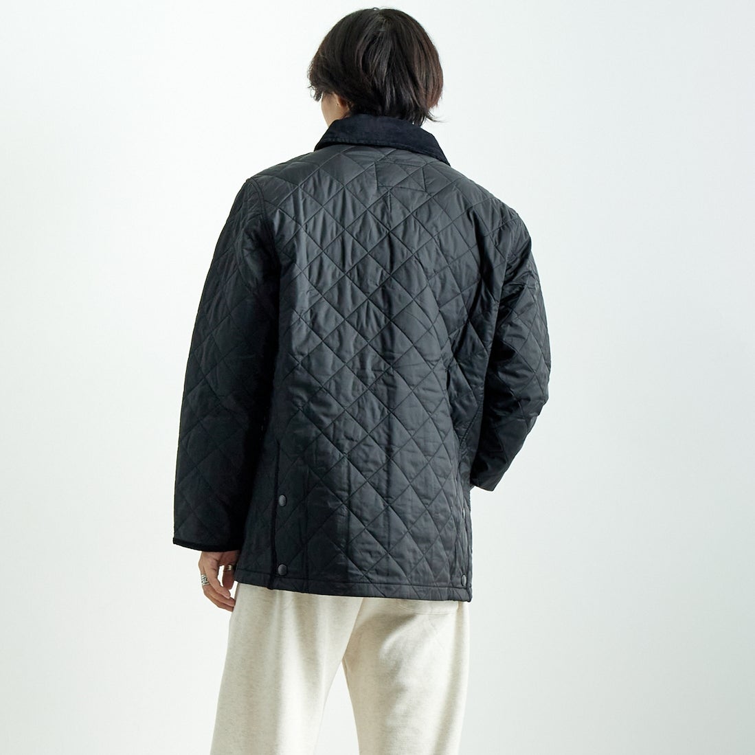 Barbour [バブアー] リデスデイル キルティングブルゾン [MQU1794] BLACK &&モデル身長：179cm 着用サイズ：40&&