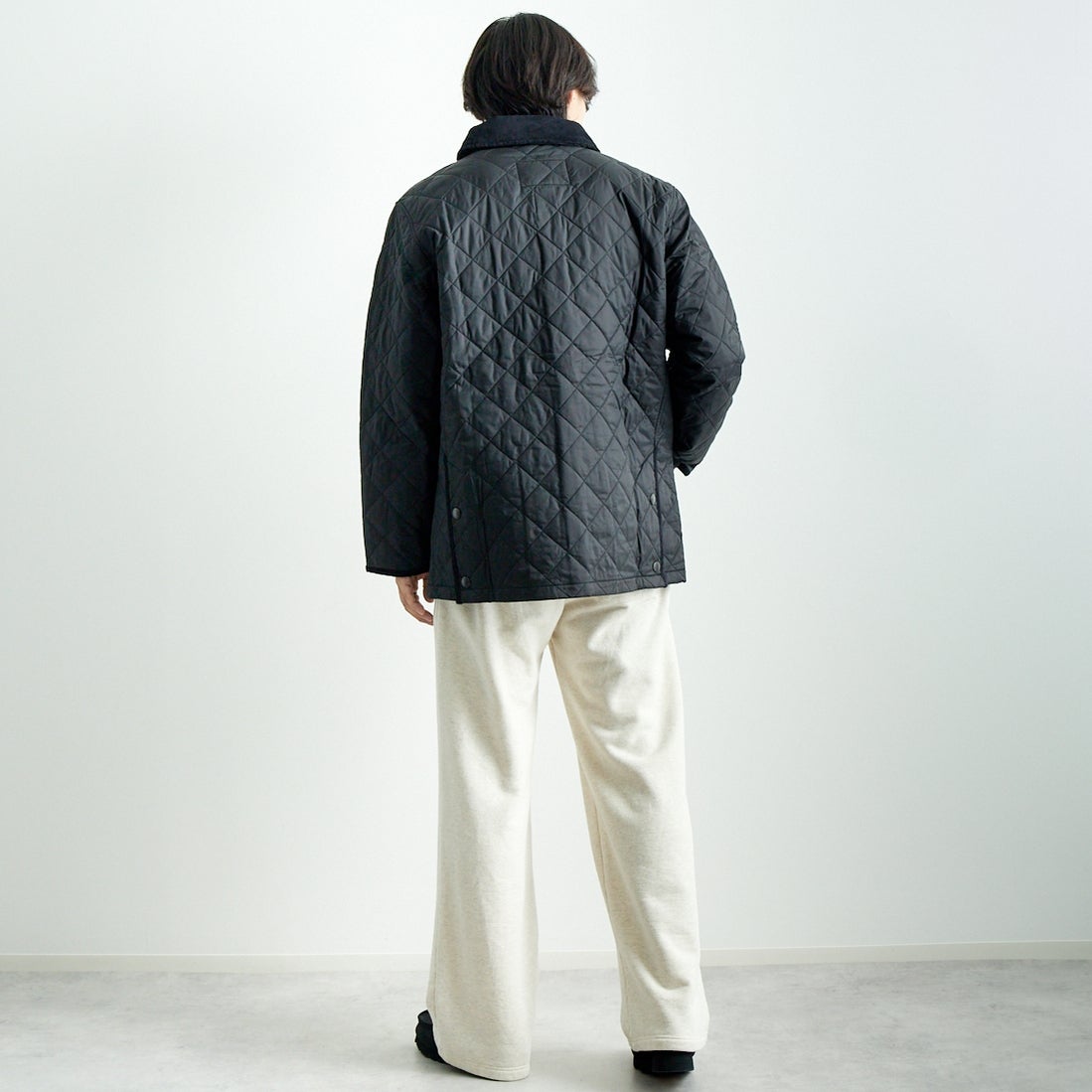 Barbour [バブアー] リデスデイル キルティングブルゾン [MQU1794] BLACK &&モデル身長：179cm 着用サイズ：40&&