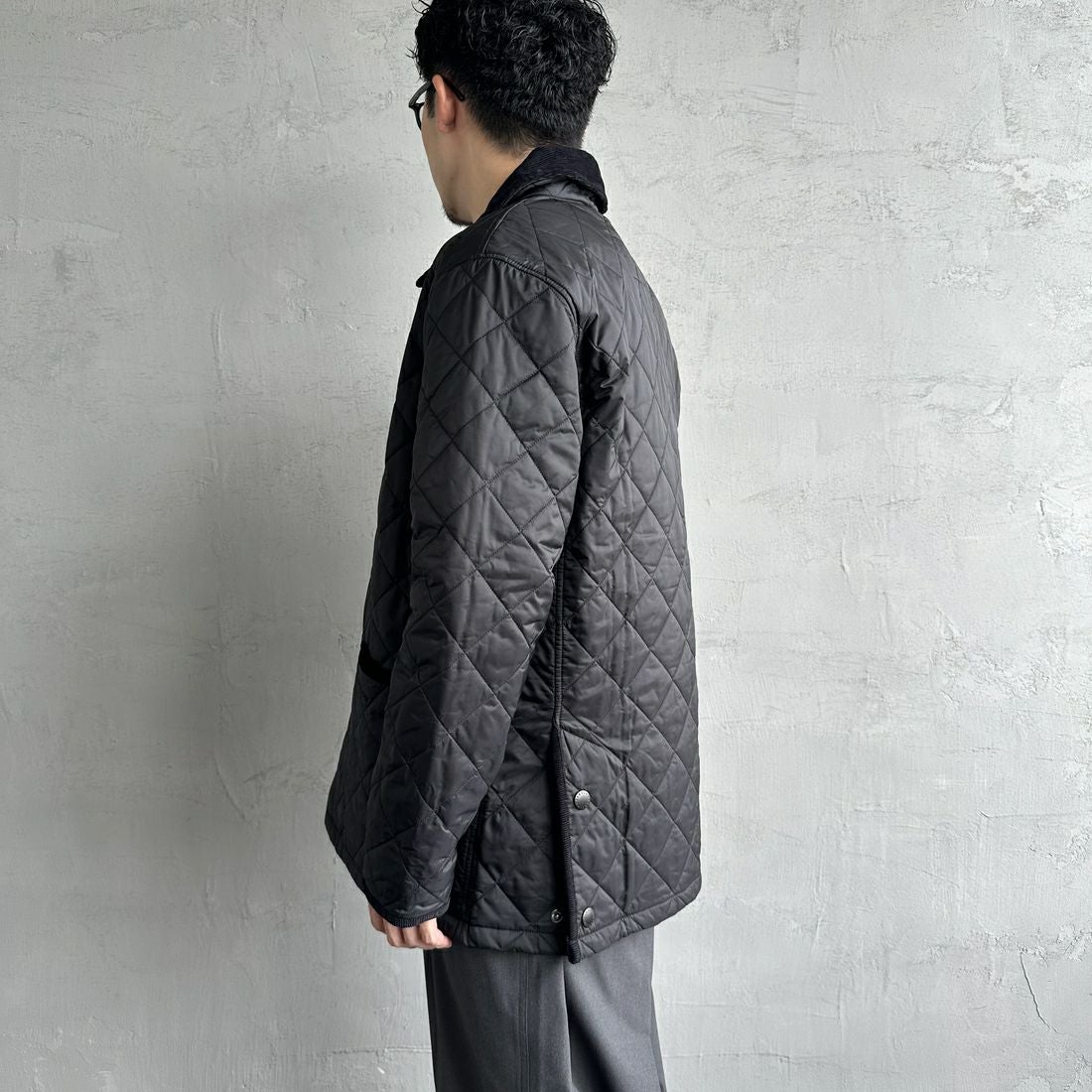 Barbour [バブアー] リデスデイル キルティングブルゾン [MQU1794] BLACK &&モデル身長：168cm 着用サイズ：38&&