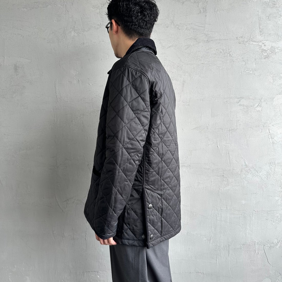 Barbour [バブアー] リデスデイル キルティングブルゾン [MQU1794] BLACK &&モデル身長：168cm 着用サイズ：38&&