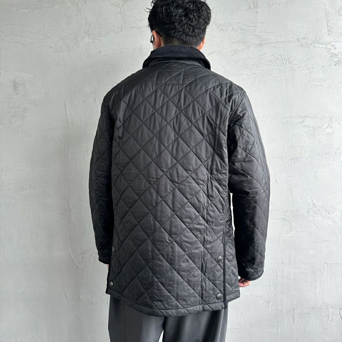 Barbour [バブアー] リデスデイル キルティングブルゾン [MQU1794] BLACK &&モデル身長：168cm 着用サイズ：38&&