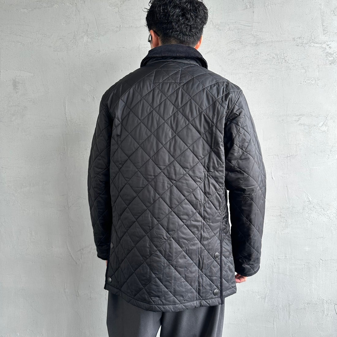 Barbour [バブアー] リデスデイル キルティングブルゾン [MQU1794] BLACK &&モデル身長：168cm 着用サイズ：38&&