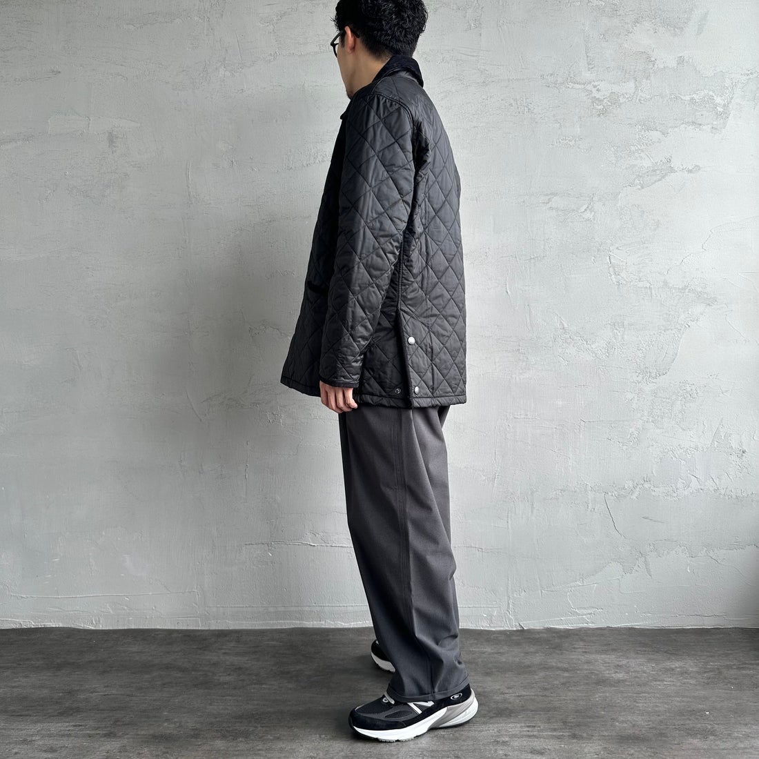 Barbour [バブアー] リデスデイル キルティングブルゾン [MQU1794] BLACK &&モデル身長：168cm 着用サイズ：38&&