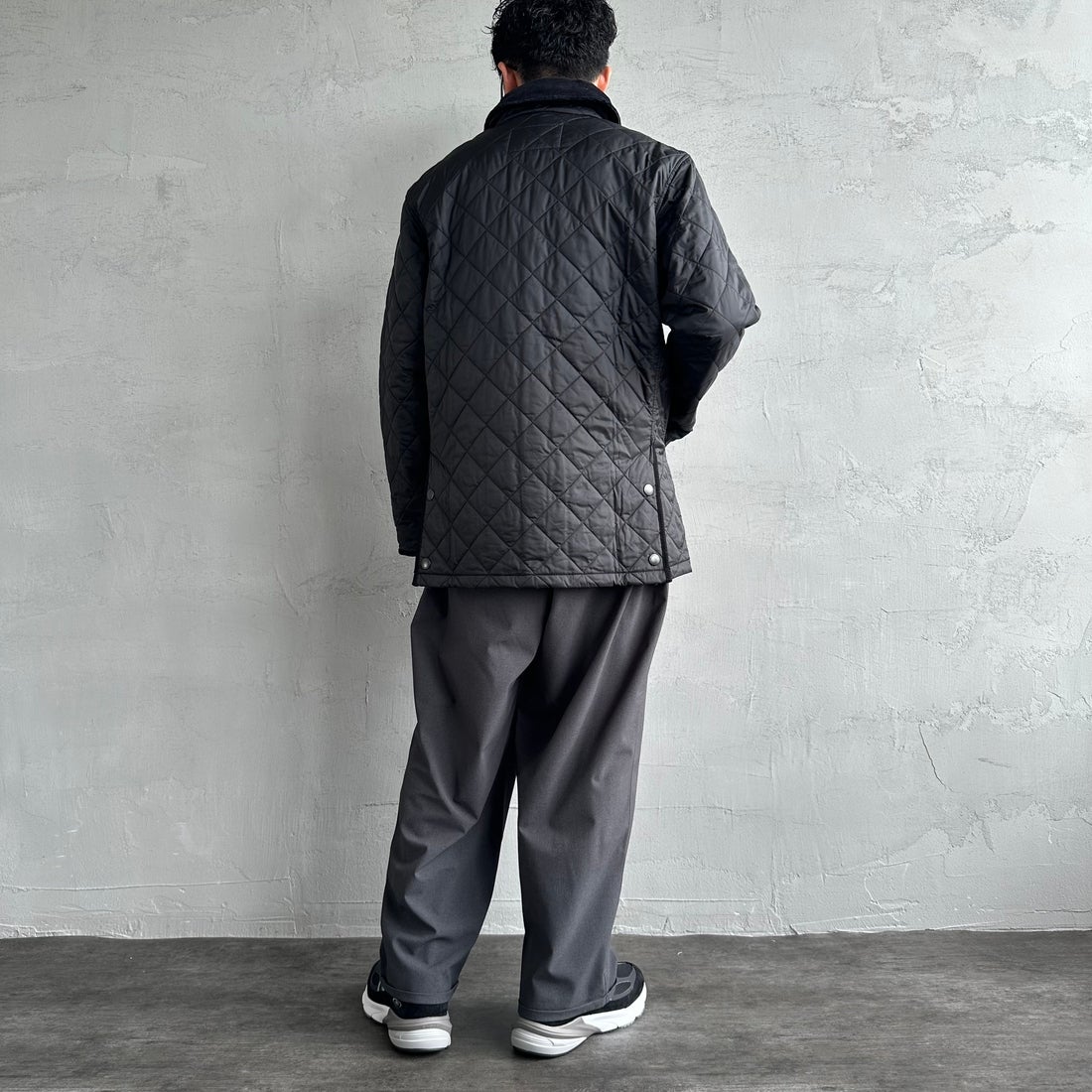 Barbour [バブアー] リデスデイル キルティングブルゾン [MQU1794] BLACK &&モデル身長：168cm 着用サイズ：38&&