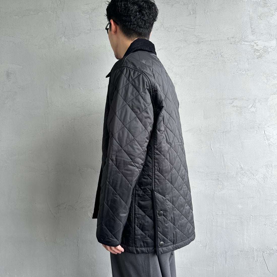 Barbour [バブアー] リデスデイル キルティングブルゾン [MQU1794] BLACK &&モデル身長：168cm 着用サイズ：40&&