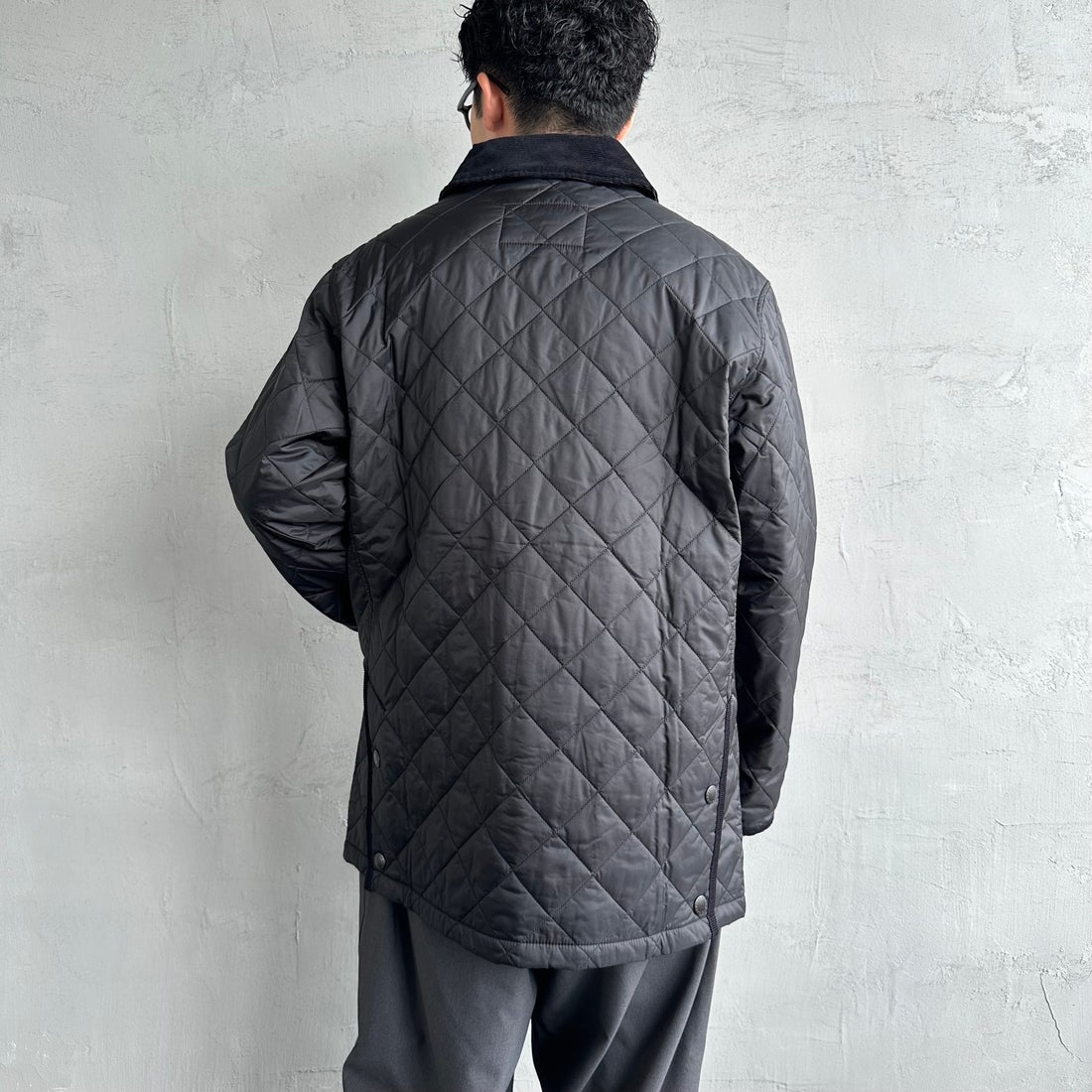 Barbour [バブアー] リデスデイル キルティングブルゾン [MQU1794] BLACK &&モデル身長：168cm 着用サイズ：40&&