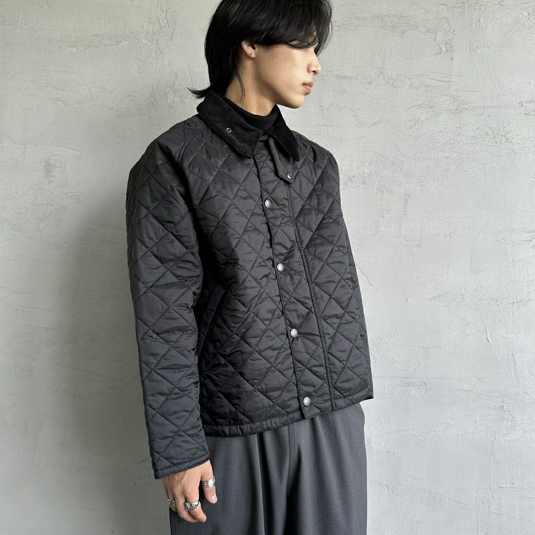 Barbour [バブアー] トランスポートキルティングジャケット [MQU1796] BK91 &&モデル身長：179cm 着用サイズ：40&&