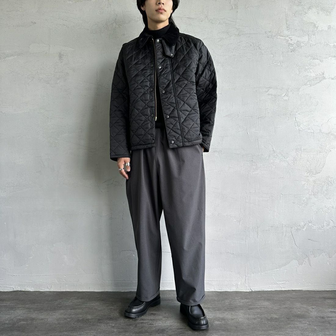 Barbour [バブアー] トランスポートキルティングジャケット [MQU1796] BK91 &&モデル身長：179cm 着用サイズ：40&&