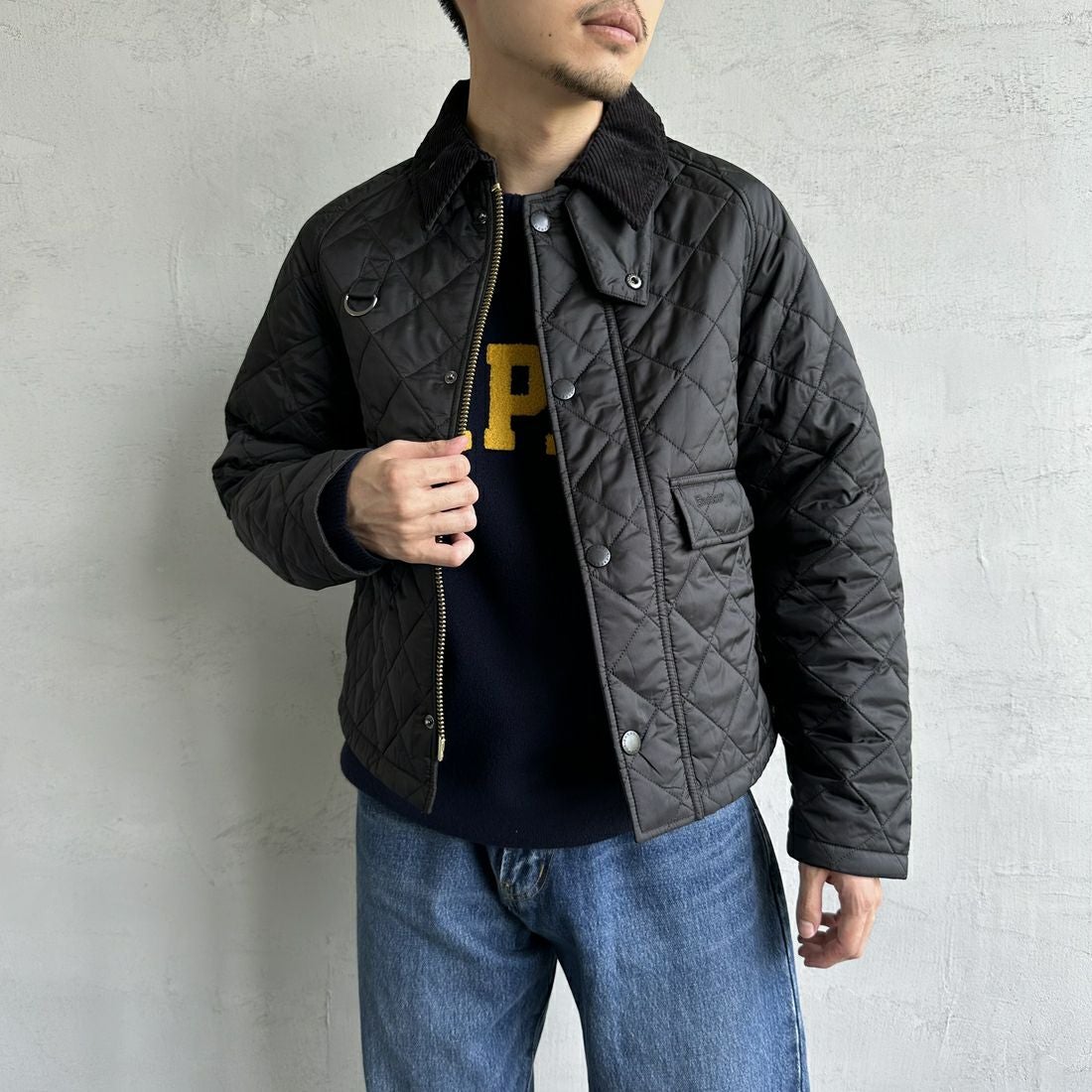 Barbour [バブアー] スペイキルティングジャケット [MQU1802] BK91 &&モデル身長：168cm 着用サイズ：38&