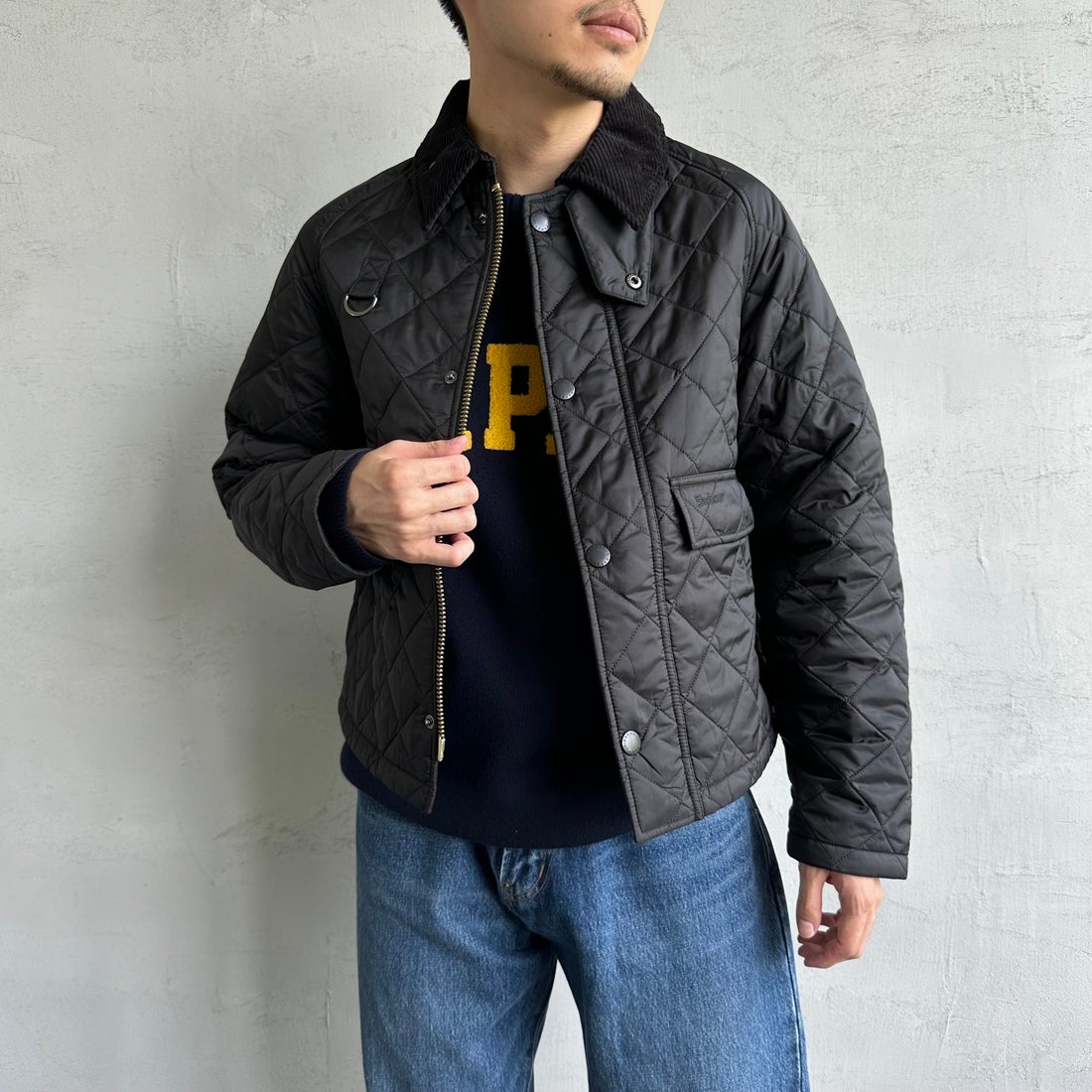 Barbour [バブアー] スペイキルティングジャケット [MQU1802] BK91 &&モデル身長：168cm 着用サイズ：38&