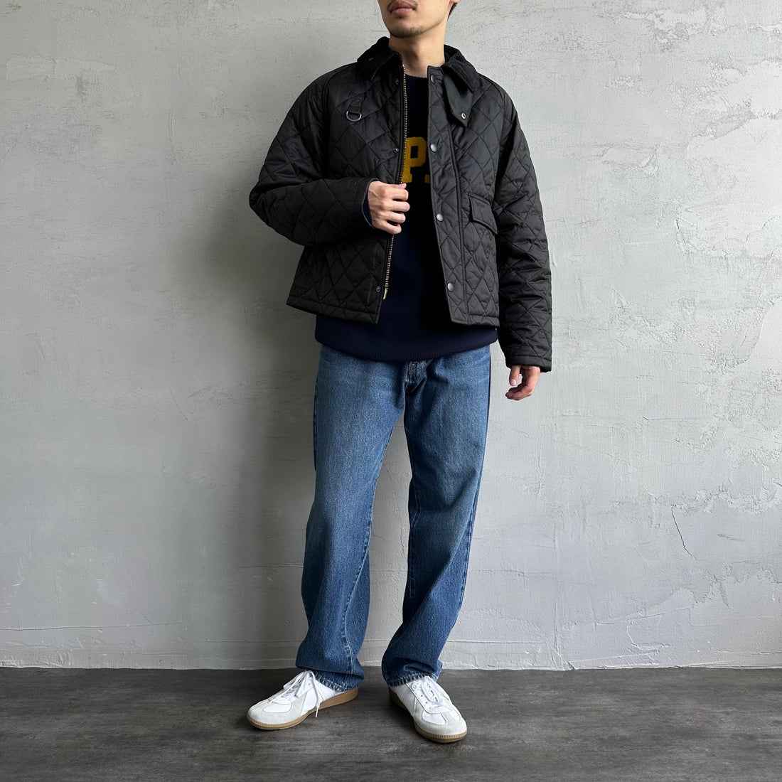 Barbour [バブアー] スペイキルティングジャケット [MQU1802] BK91 &&モデル身長：168cm 着用サイズ：38&