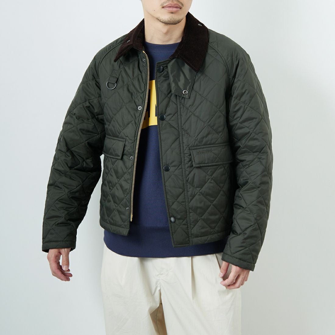 Barbour [バブアー] スペイキルティングジャケット [MQU1802] OL71 &&モデル身長：168cm 着用サイズ：38&