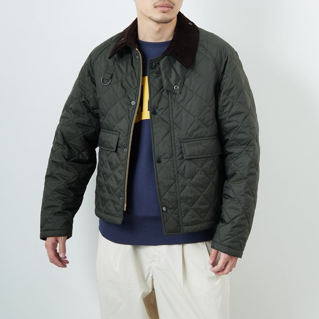 Barbour [バブアー] スペイキルティングジャケット [MQU1802] OL71 &&モデル身長：168cm 着用サイズ：38&