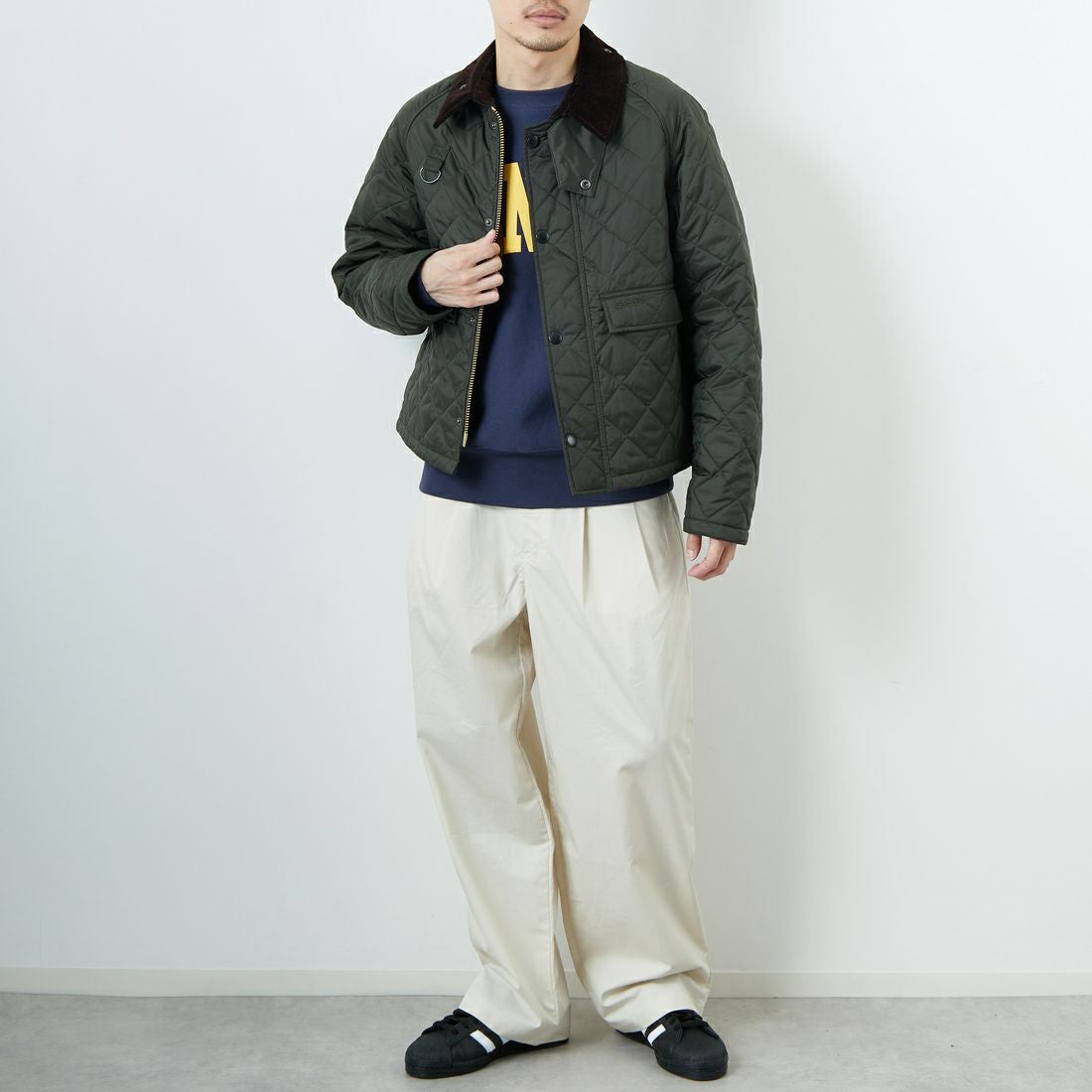 Barbour [バブアー] スペイキルティングジャケット [MQU1802] OL71 &&モデル身長：168cm 着用サイズ：38&