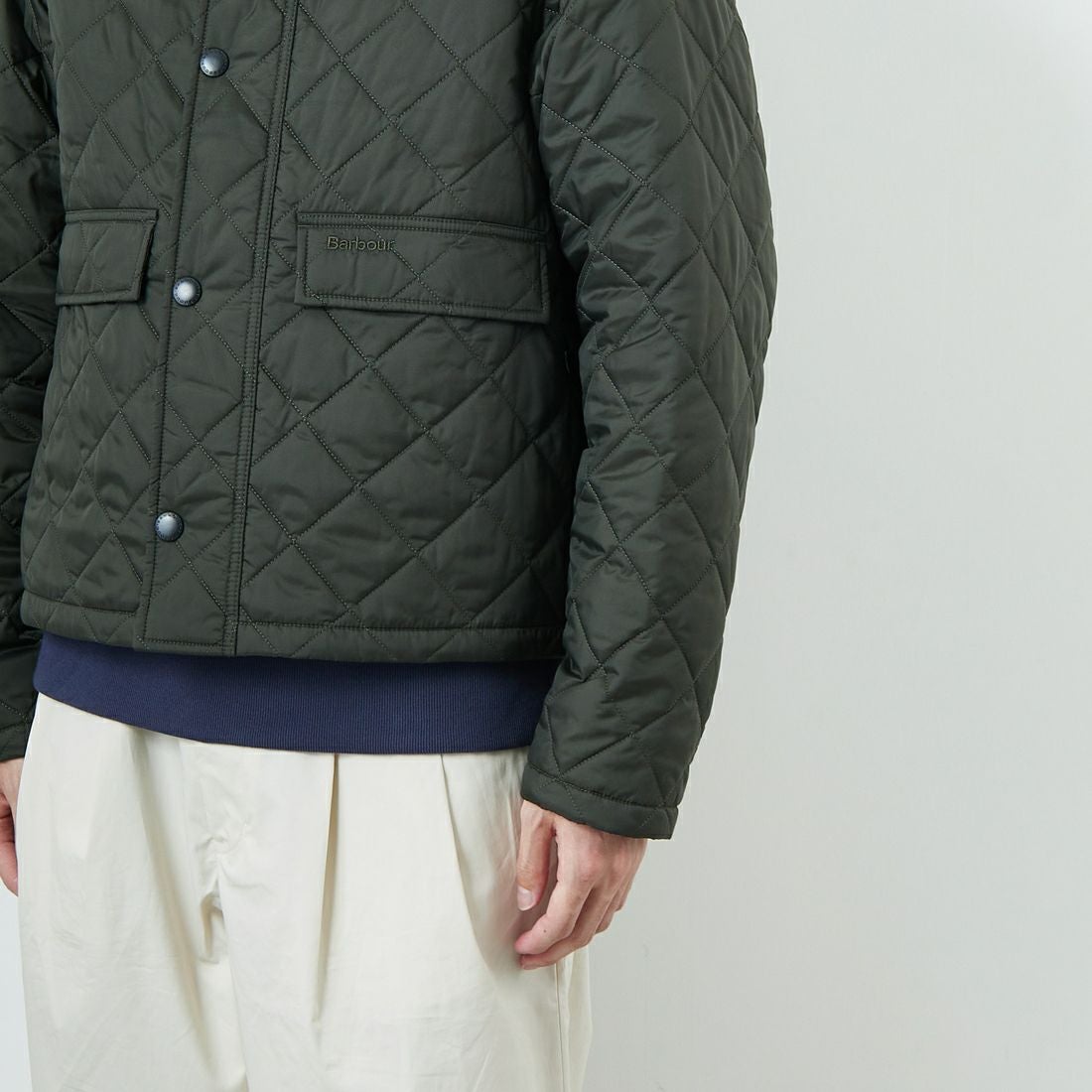 Barbour [バブアー] スペイキルティングジャケット [MQU1802] OL71 &&モデル身長：168cm 着用サイズ：38&