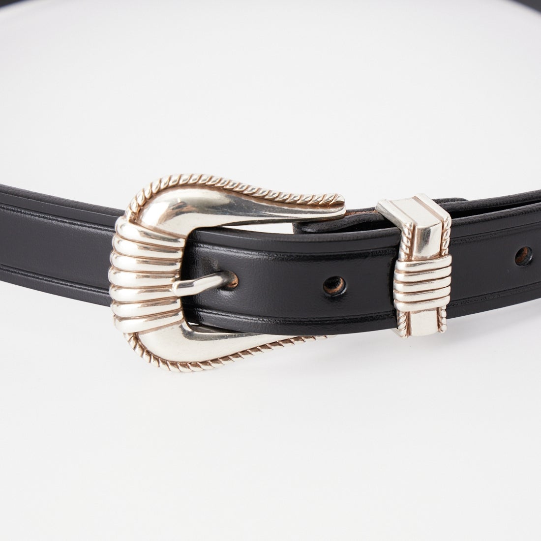 TORY LEATHER [トリーレザー] 3ピースシルバーバックルベルト [TRL1003091] BLACK