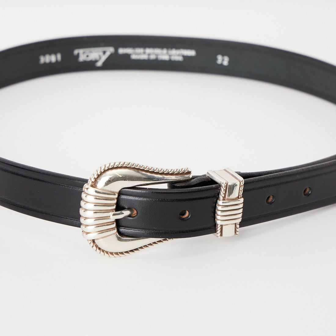 TORY LEATHER [トリーレザー] 3ピースシルバーバックルベルト [TRL1003091] BLACK