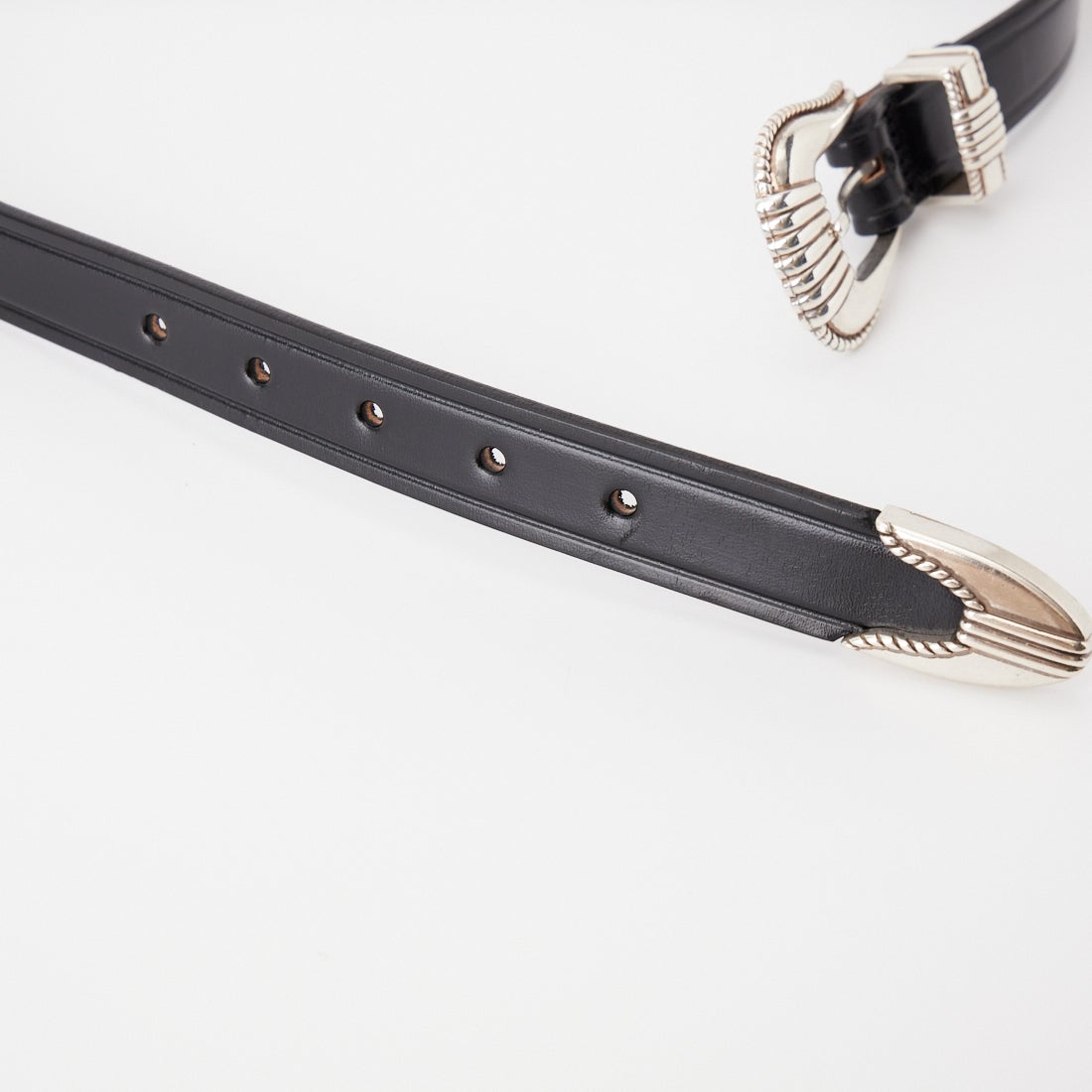 TORY LEATHER [トリーレザー] 3ピースシルバーバックルベルト [TRL1003091] BLACK