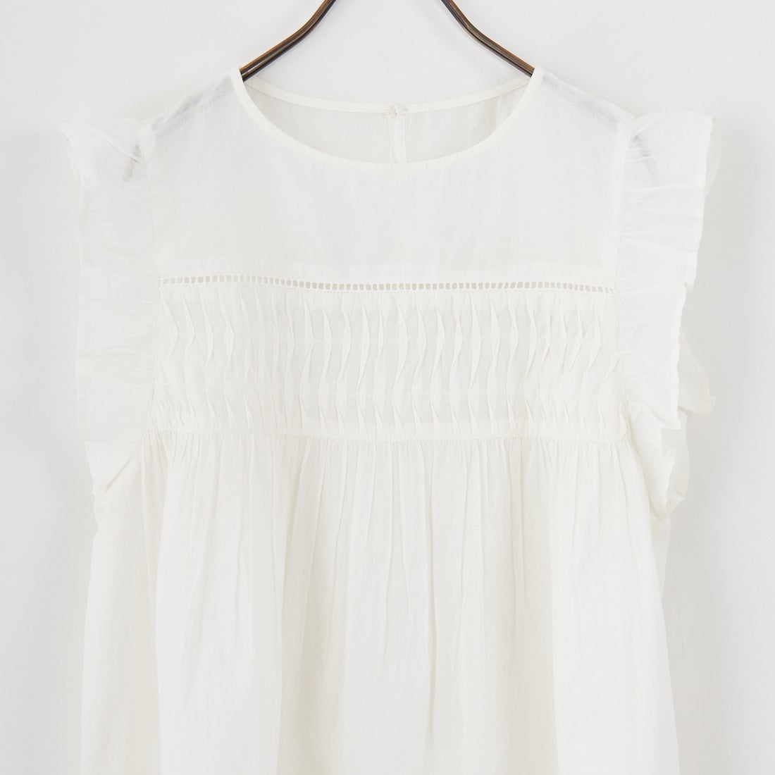 Jf Ready Made [ジェイエフレディメイド] コットンボイル 袖フリルブラウス [8859320-01] 02 ｵﾌ