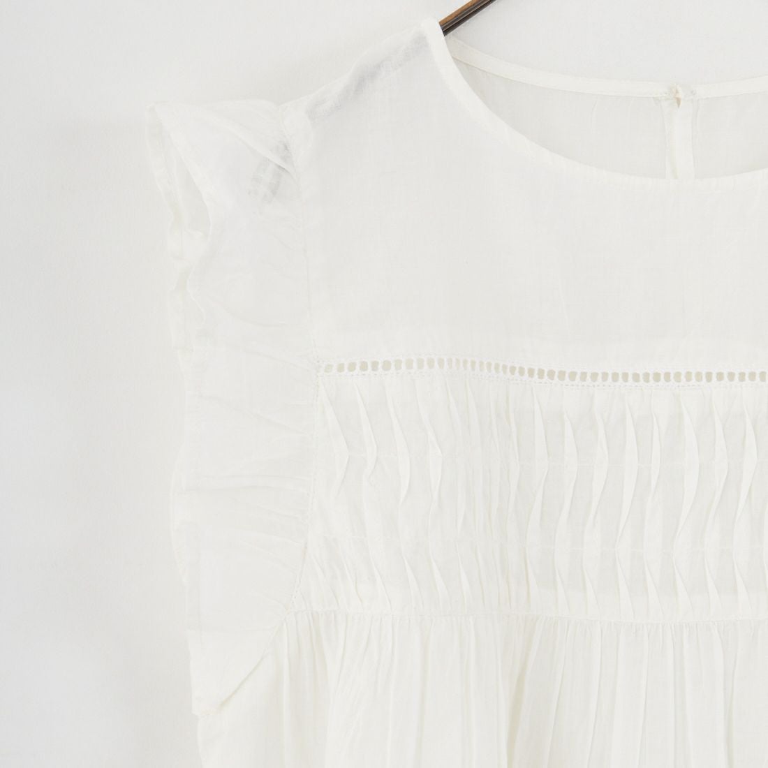 Jf Ready Made [ジェイエフレディメイド] コットンボイル 袖フリルブラウス [8859320-01] 02 ｵﾌ